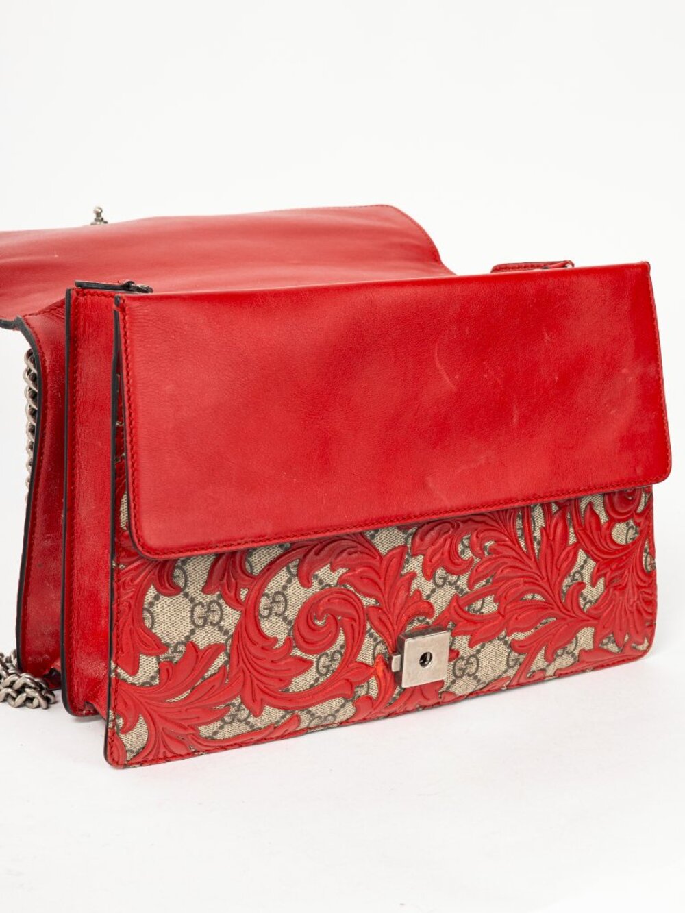 Gucci Dionysus Red Arabesque & GG Supreme Shoulder Bag - Picture 11 of 14